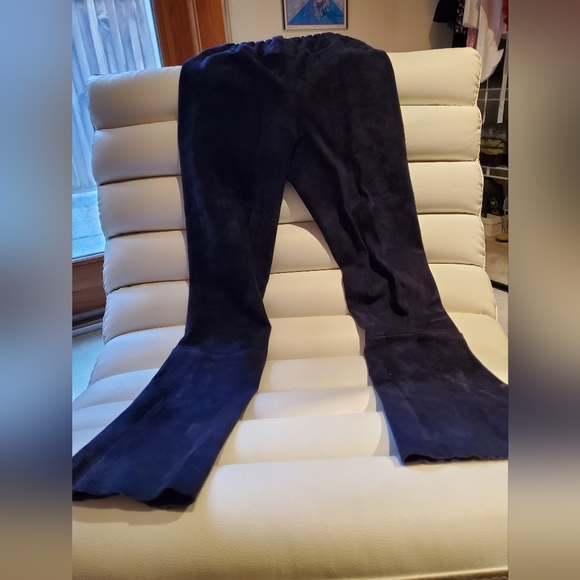 SHARI'S PLACE luxury designer Stretch Suede European leather pants size 0 - Picture 6 of 6